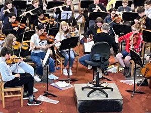 Essex Young People's orchestra rehearsing